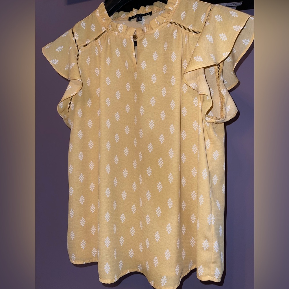 Haute Monde, Large, Yellow with White